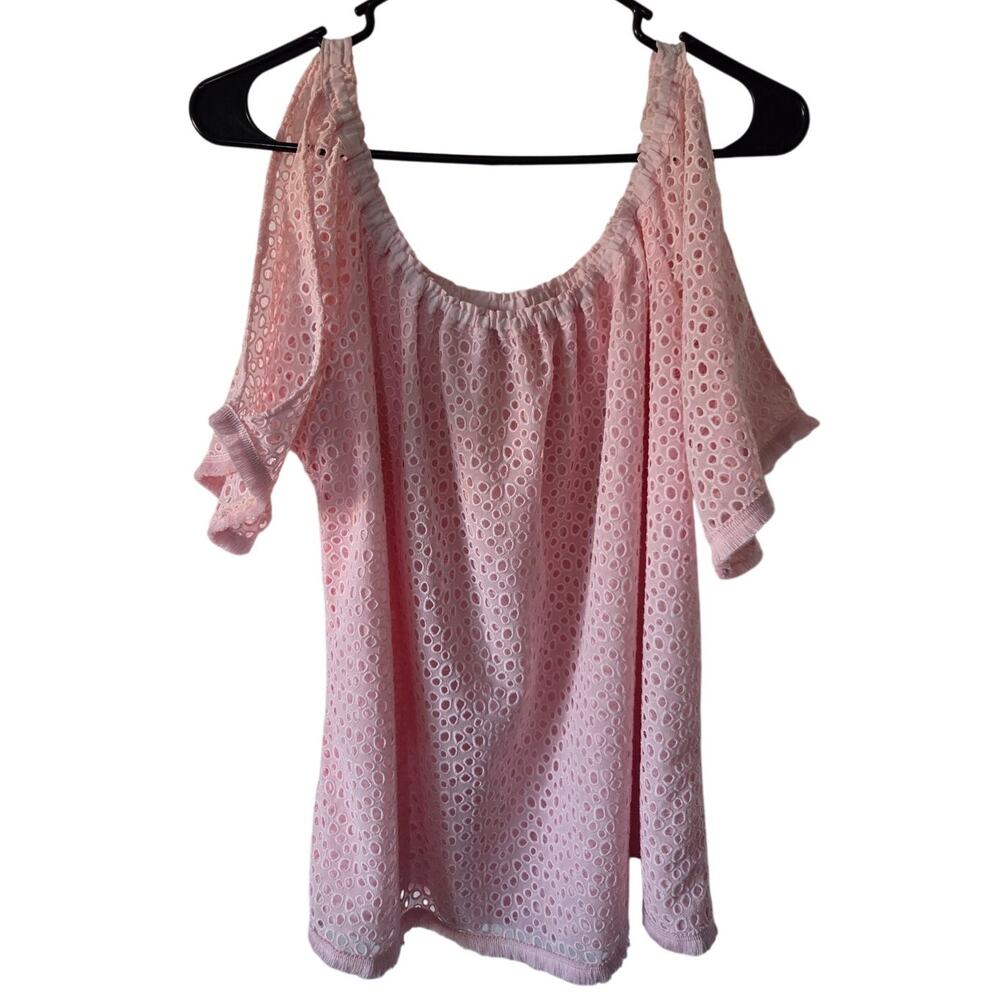 Lilly Pulitzer Oversized Small Cold Should Blush Pink Cut Out Blouse Top